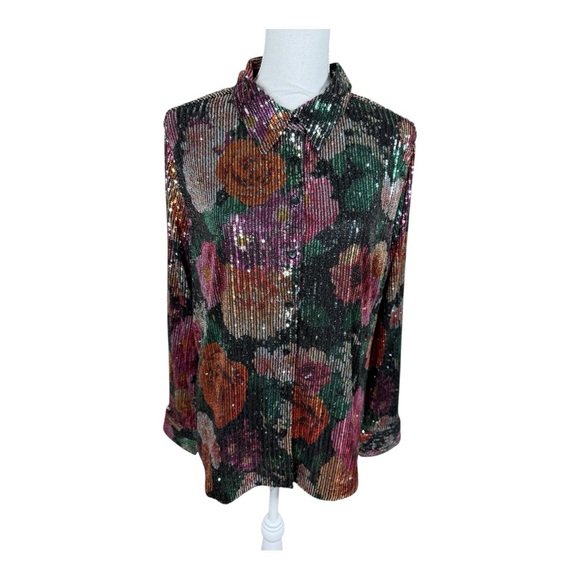 Isaac Mizrahi Tops - New Sequin Floral Women's Top